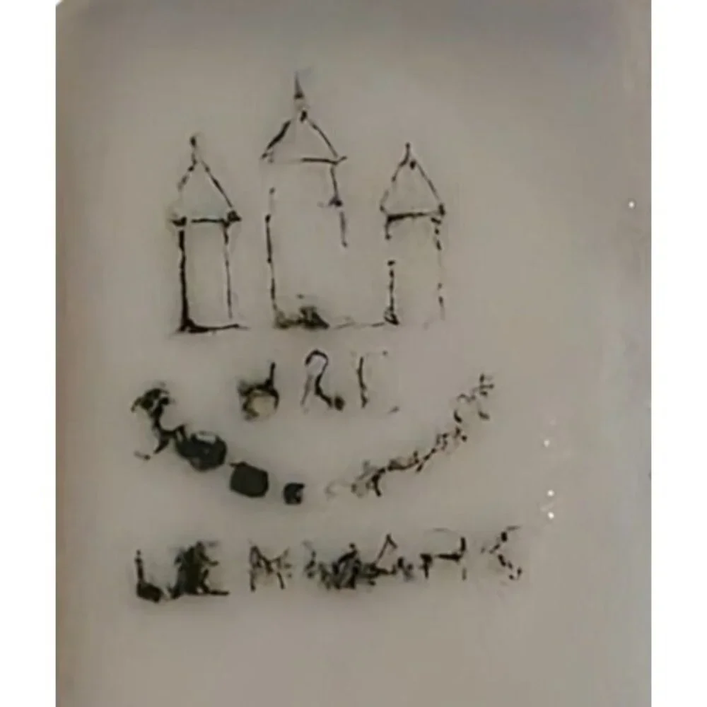 2 Vintage Tinket Dishes Royal Copenhagen Square Porcelain‎ Landscape Scenes 4.5